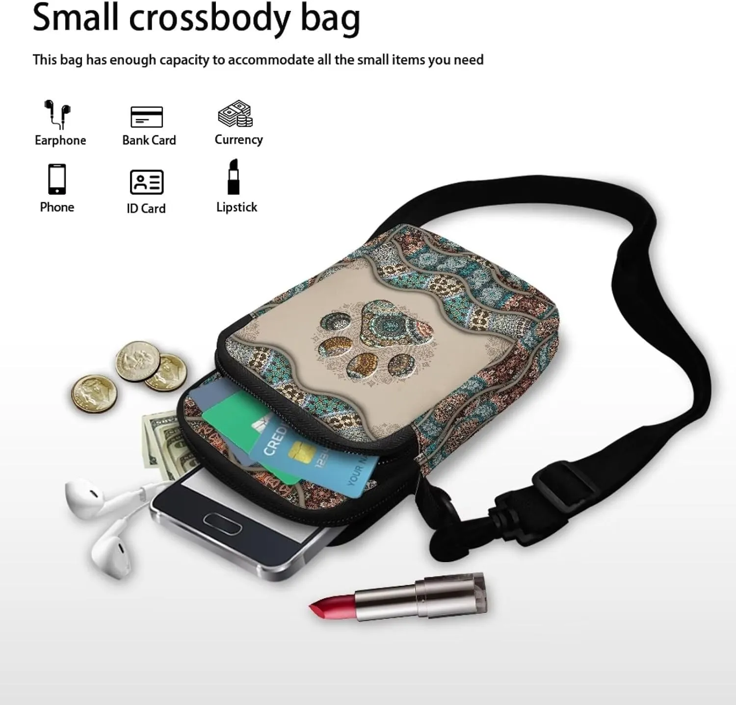 WELLFLYHOM Small Crossbody Bag for Women Phone Purse Messenger Pouch Mini Shoulder Handbag