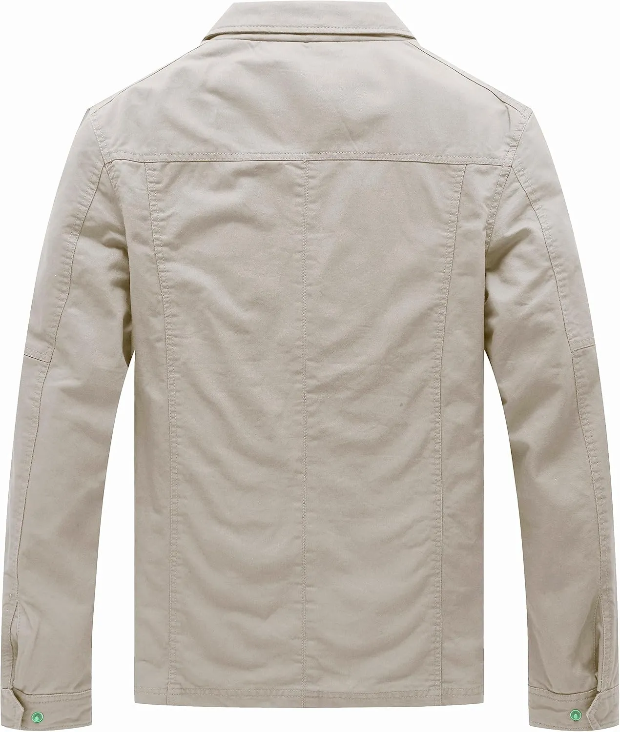 WenVen Men's Casual Canvas Cotton Military Lapel Jacket