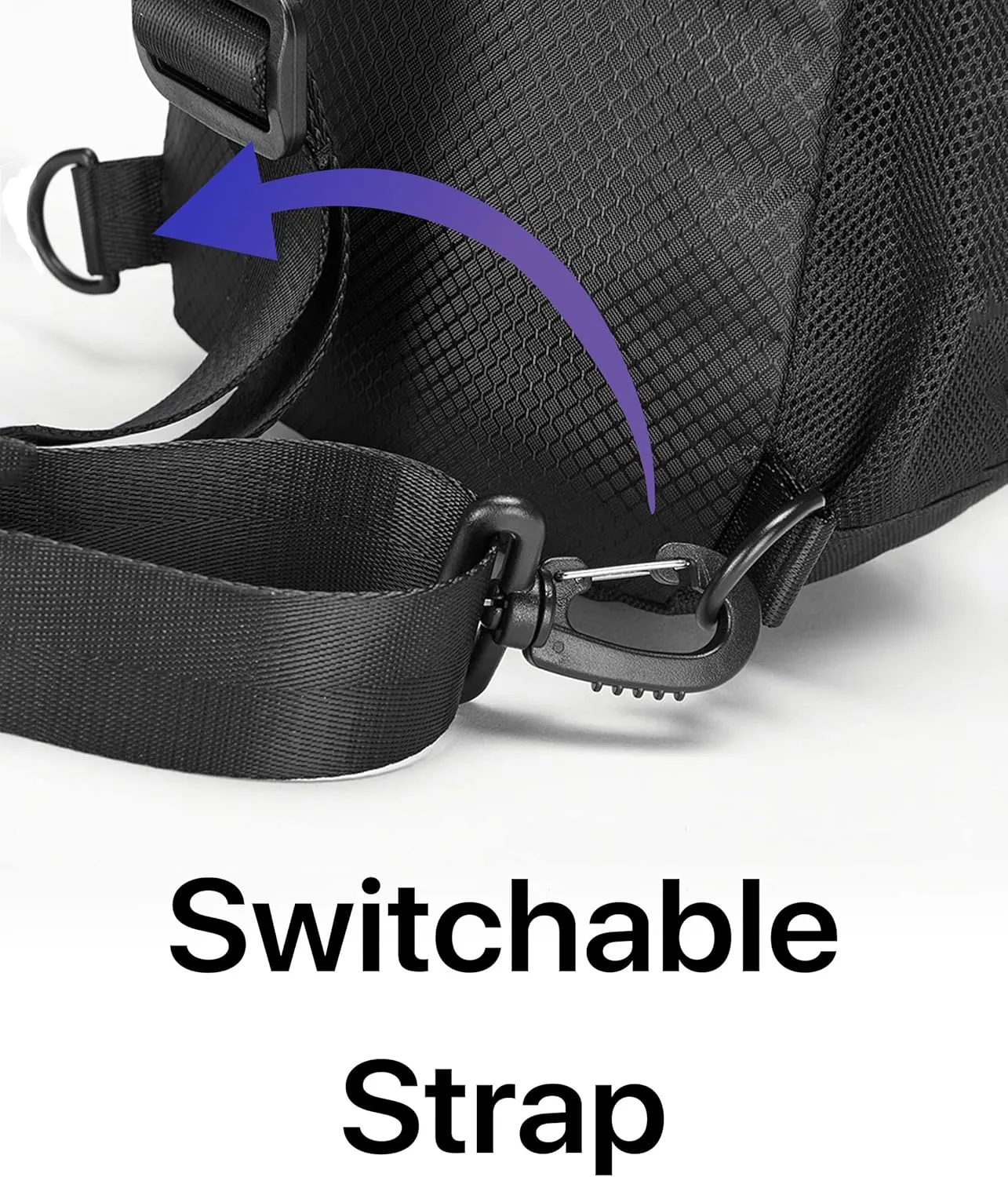 WESTEND Black Crossbody Sling Bag with Adjustable Strap for Traveling, Hiking, Daypack for Men and Women