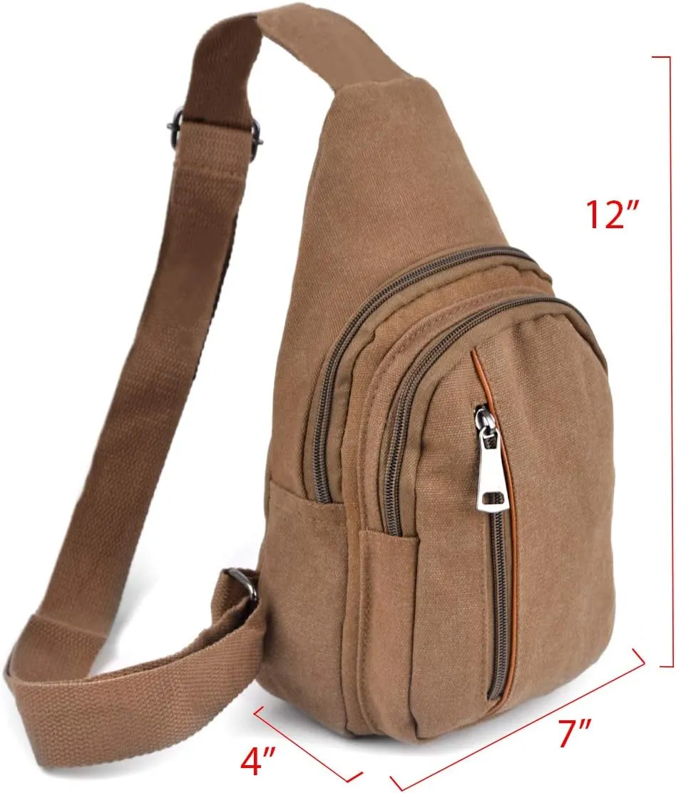 WESTEND Crossbody Canvas Sling Bag with Adjustable Strap-Travel Small Daypack