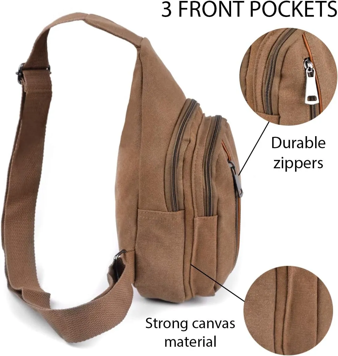 WESTEND Crossbody Canvas Sling Bag with Adjustable Strap-Travel Small Daypack