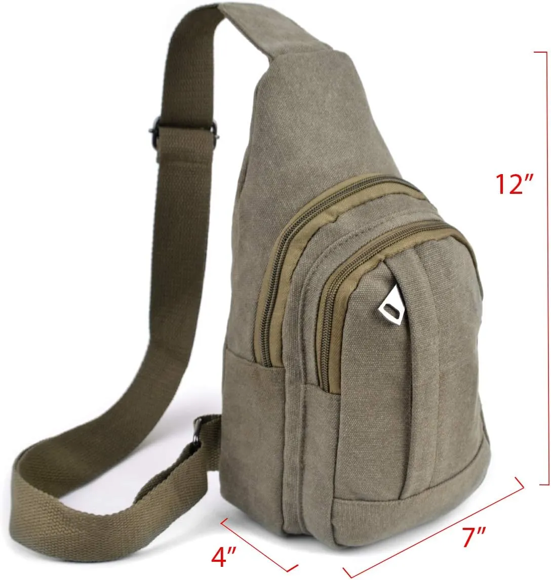 WESTEND Crossbody Canvas Sling Bag with Adjustable Strap-Travel Small Daypack