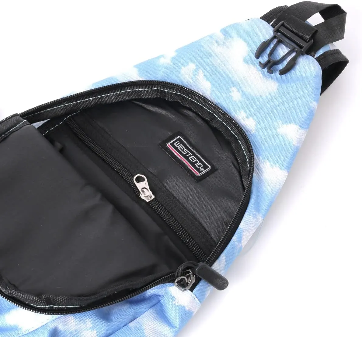 WESTEND Novelty Crossbody Sling Bag Backpack with Adjustable Strap for Men and Women, Sky Cloud