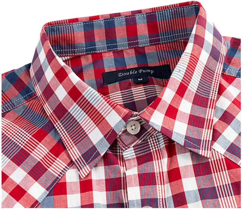 Western Shirts for Men with Snap Buttons Regular Fit Plaid Mens Long Sleeve Shirts Casual