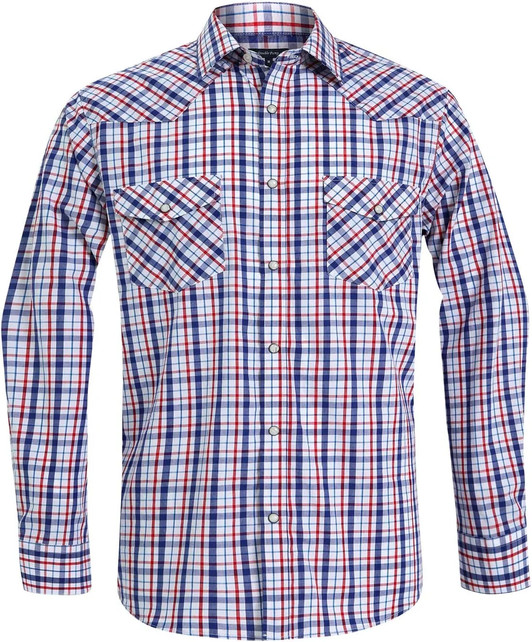 Western Shirts for Men with Snap Buttons Regular Fit Plaid Mens Long Sleeve Shirts Casual
