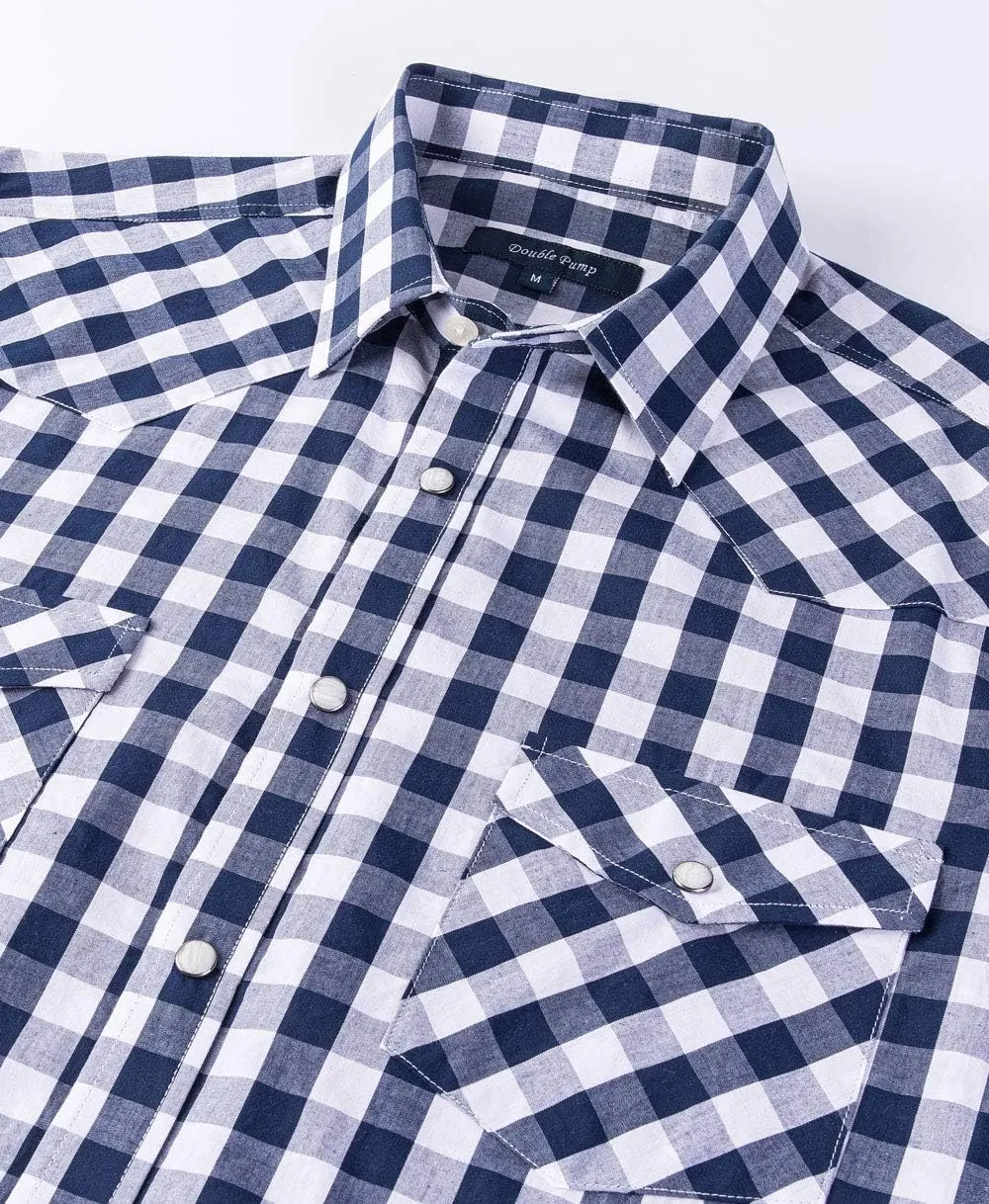 Western Shirts for Men with Snap Buttons Regular Fit Plaid Mens Long Sleeve Shirts Casual