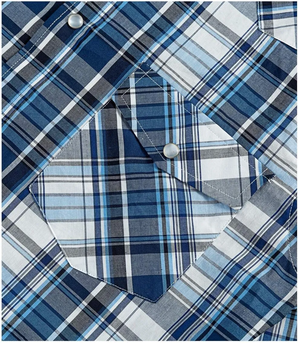 Western Shirts for Men with Snap Buttons Regular Fit Plaid Mens Long Sleeve Shirts Casual