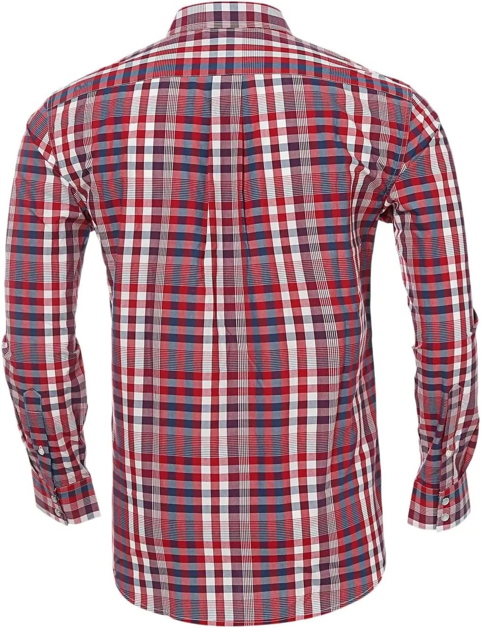 Western Shirts for Men with Snap Buttons Regular Fit Plaid Mens Long Sleeve Shirts Casual