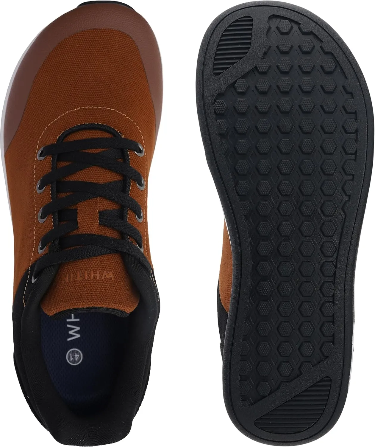 WHITIN Men's Zero Drop Shoes   Wide Toe Box with Contrasting Colors Design