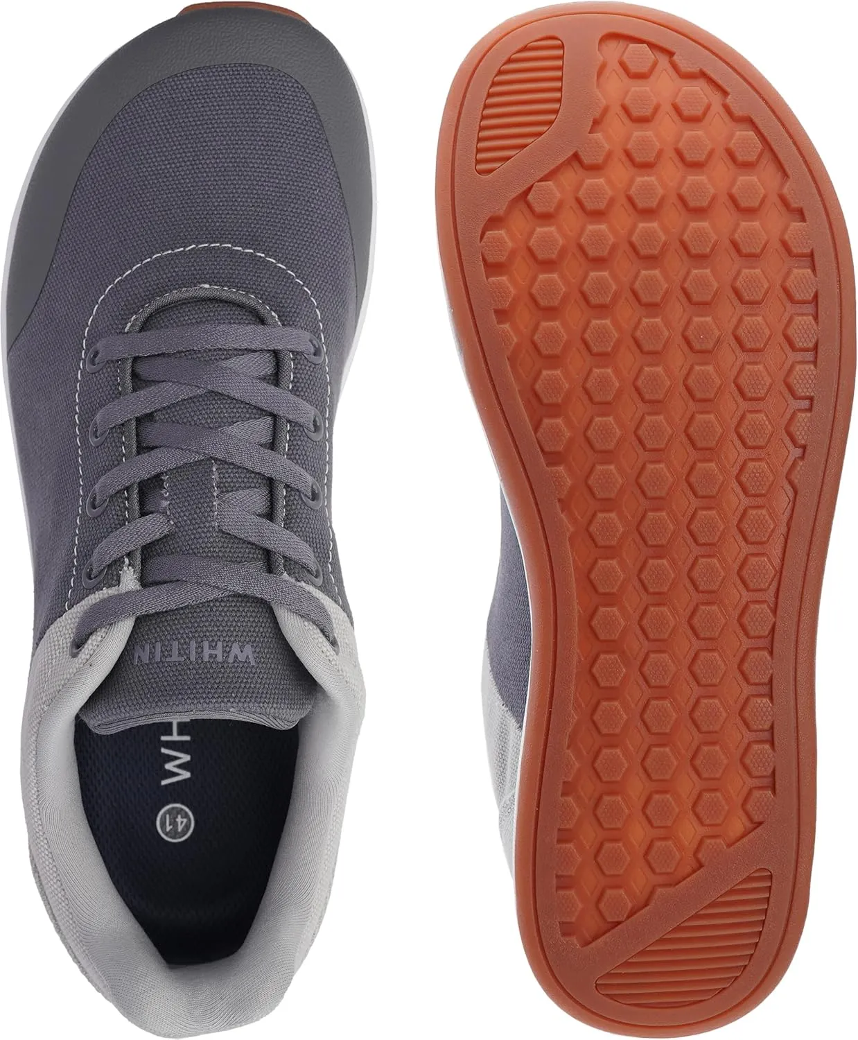 WHITIN Men's Zero Drop Shoes   Wide Toe Box with Contrasting Colors Design