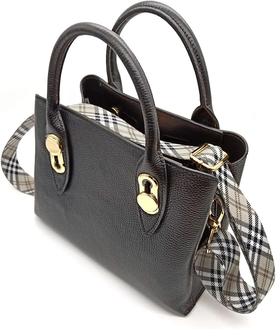 Wide Shoulder Strap Personalized Print Adjustable Replacement Belt Crossbody Canvas Bag Handbag-Scottish plaid, Yellow, Large