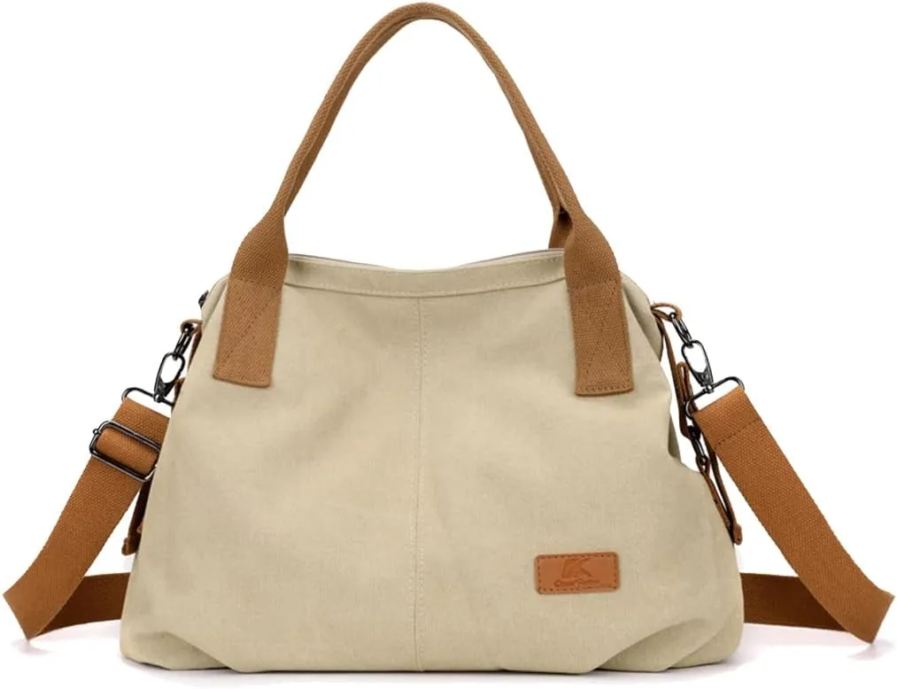 Women Canvas Shoulder Bag, Large Crossbody, Casual Handbag, Top Handle, Tote, Satchel, Messenger