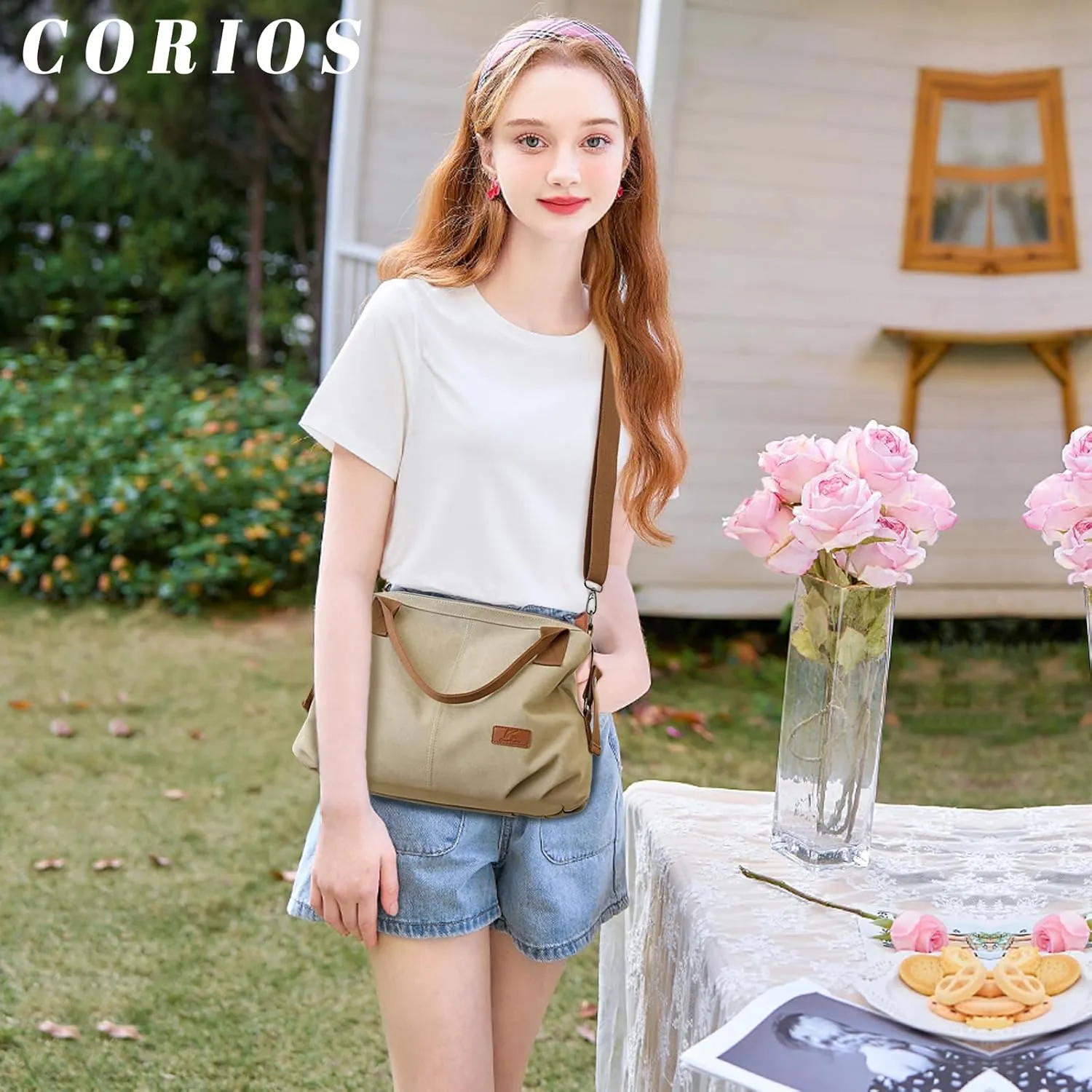 Women Canvas Shoulder Bag, Large Crossbody, Casual Handbag, Top Handle, Tote, Satchel, Messenger