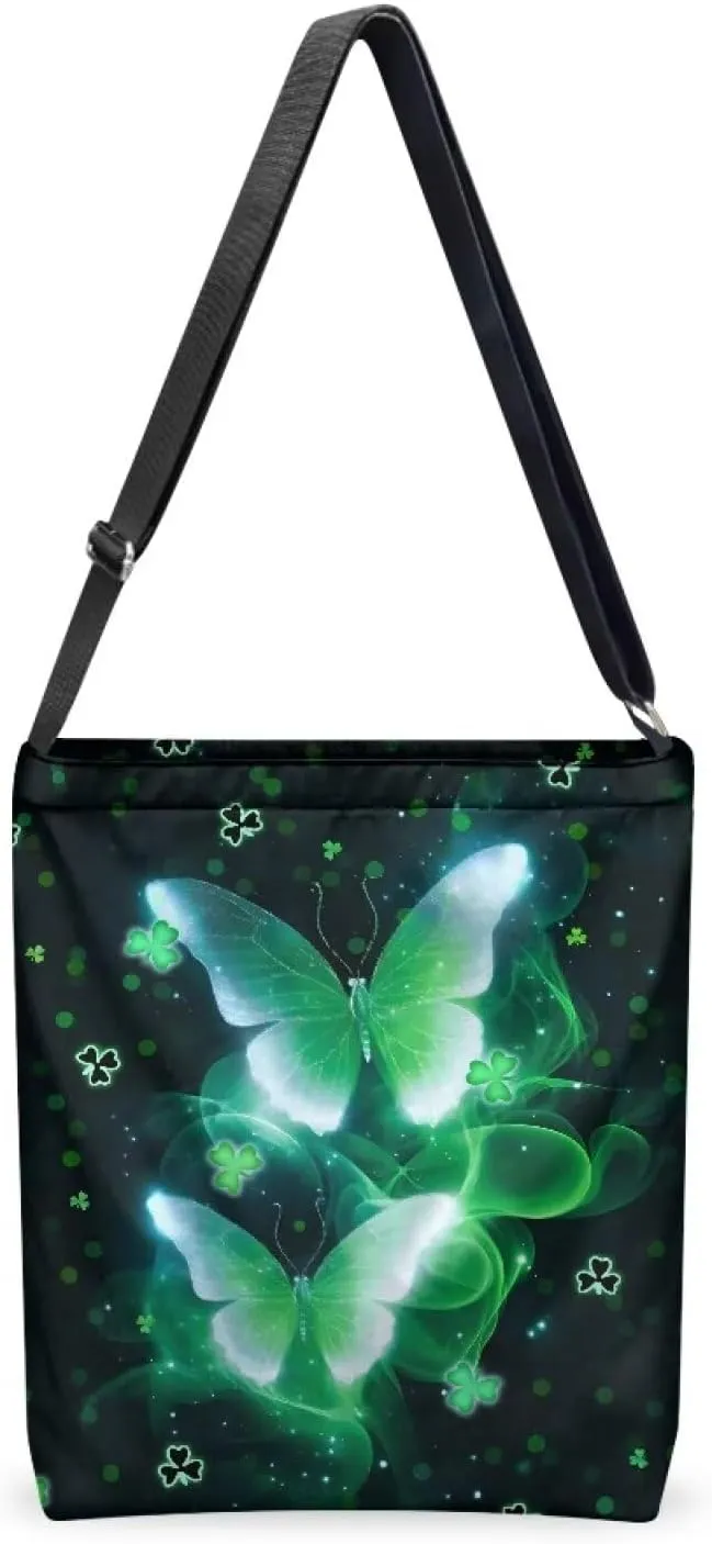 Women Canvas Shoulder Bag Large Messenger Crossbody Bags with Inner Zip Pocket Satchel Waterproof Purse Shopping