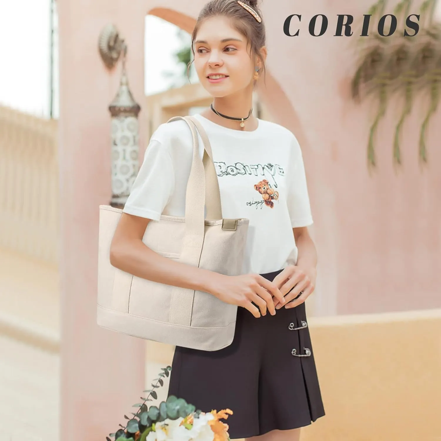 Women Handbag Canvas Tote Bag Lightweight Shoulder Bag