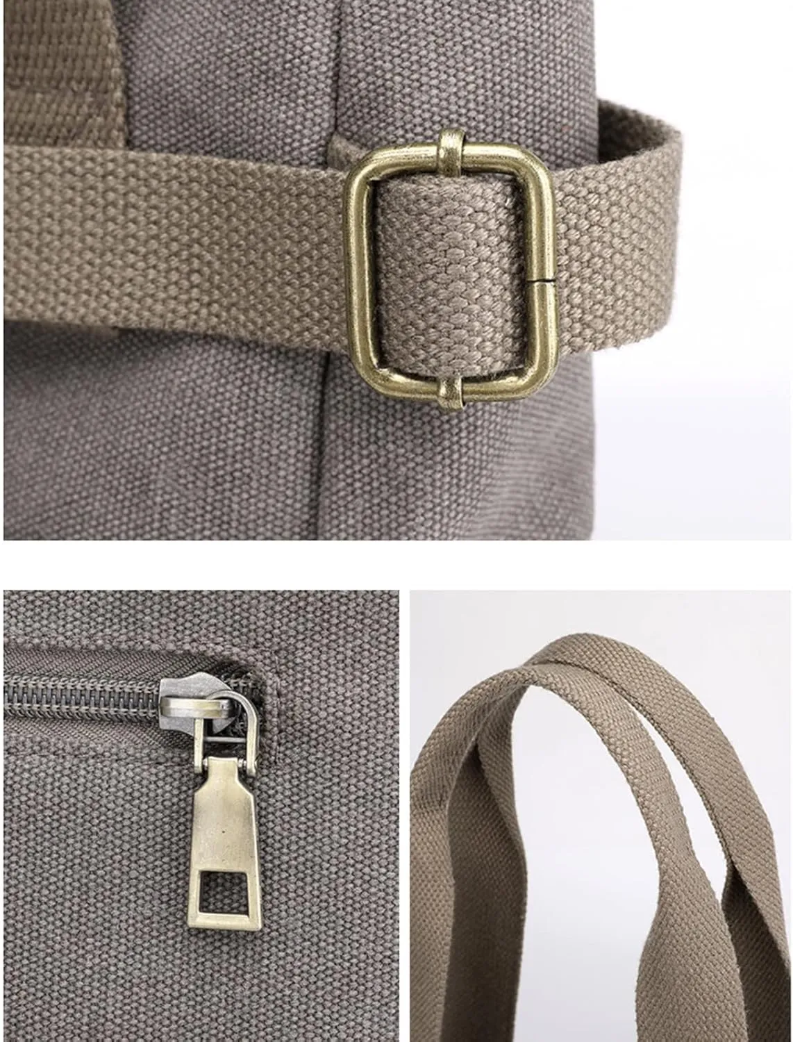 Women Student Casual Handbag Canvas Travel Shoulder Tote Bag For Men And Women Shopping over The (Coffee, One Size)