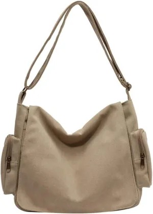 Women's Casual Messenger Bags Travel Shoulder Bag Vintage Canvas Crossbody Bag Large Size Handbag Stylish Purse