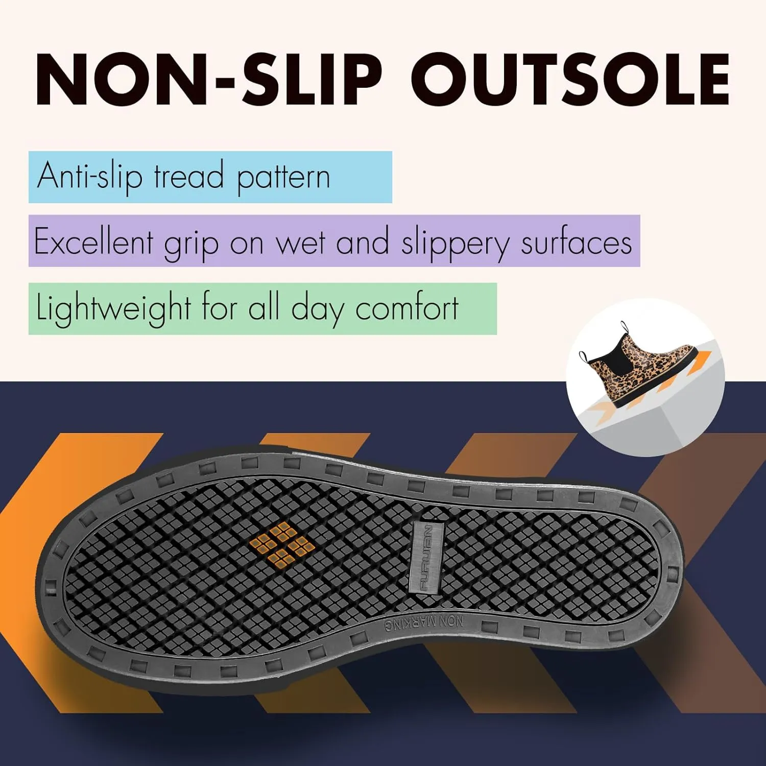 Women's Deck Boots Ankle Rain Boots Fishing Boots Rubber Waterproof Slip-Resistant Outdoor Work Shoes