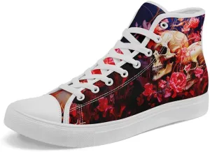 Womens Graffiti Black High Top Fashion Sneakers Canvas Shoes Classic Lace Up Walking Tennis Casual Skateboarding Sports Shoes