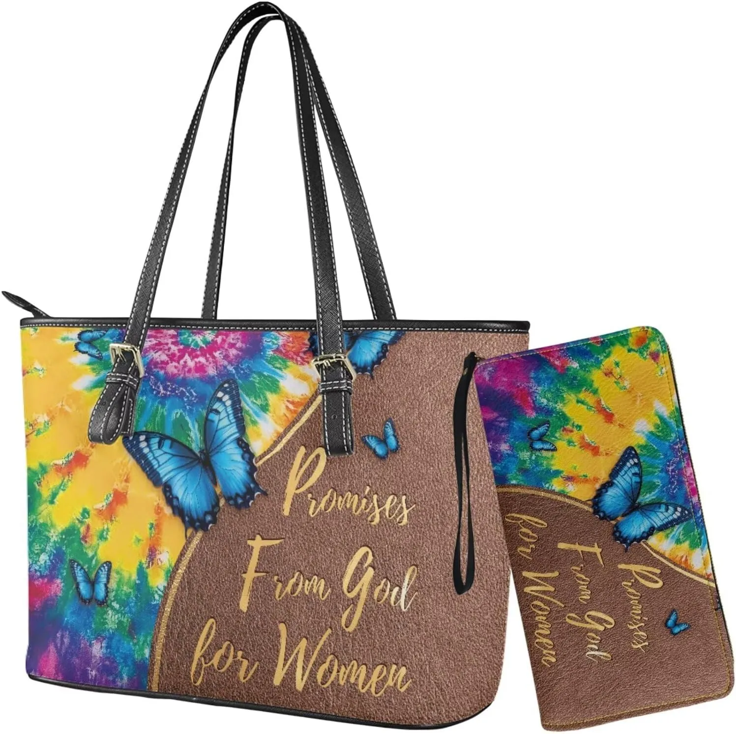 Womens Handbag Sets Satchel Purse Waterproof Tote Bag with Wallet Set for Ladies
