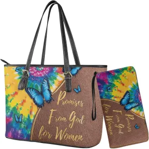 Womens Handbag Sets Satchel Purse Waterproof Tote Bag with Wallet Set for Ladies