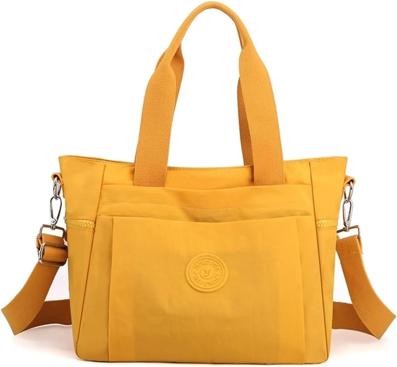Women's Multi Pocket Zipper Canvas Handbag Nylon One Shoulder Crossbody Bag Waterproof And Anti Theft Strap Bag