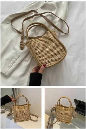 women's tote bag woven mesh bag shoulder mobile phone bag