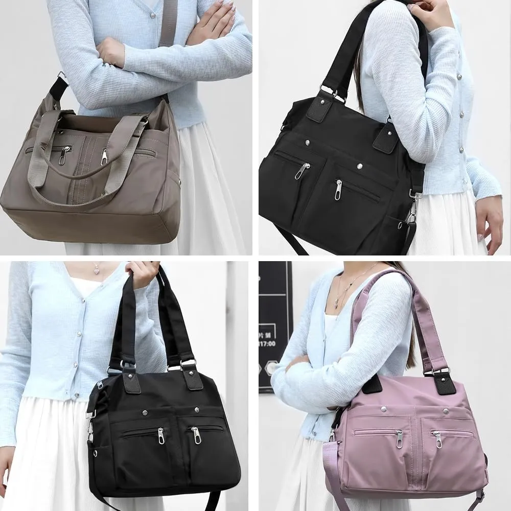 Womens Tote Handbags, Large Capacity Waterproof Multi Pocket Shoulder Bag, Women Crossbody Bag with Adjustable Shoulder Strap