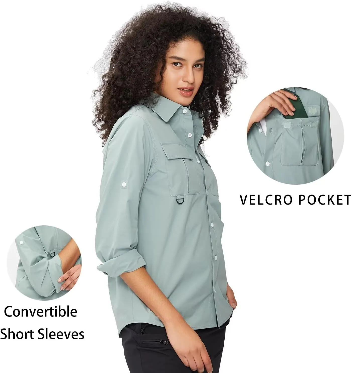 Women's UPF 50  UV Sun Protection Shirts Long Sleeve Quick Dry Fishing Outdoor Hiking Gardening Shirts Cool