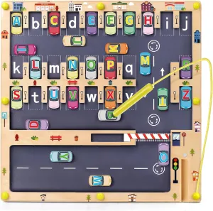 Wooden Magnetic Alphabet Maze Letter Puzzle, Montessori Fine Motor Skills Toys for Boys Girls 3 4 5 Years Old, ABC Learning Toys for Kids Age 3 , Christmas, Birthday Present