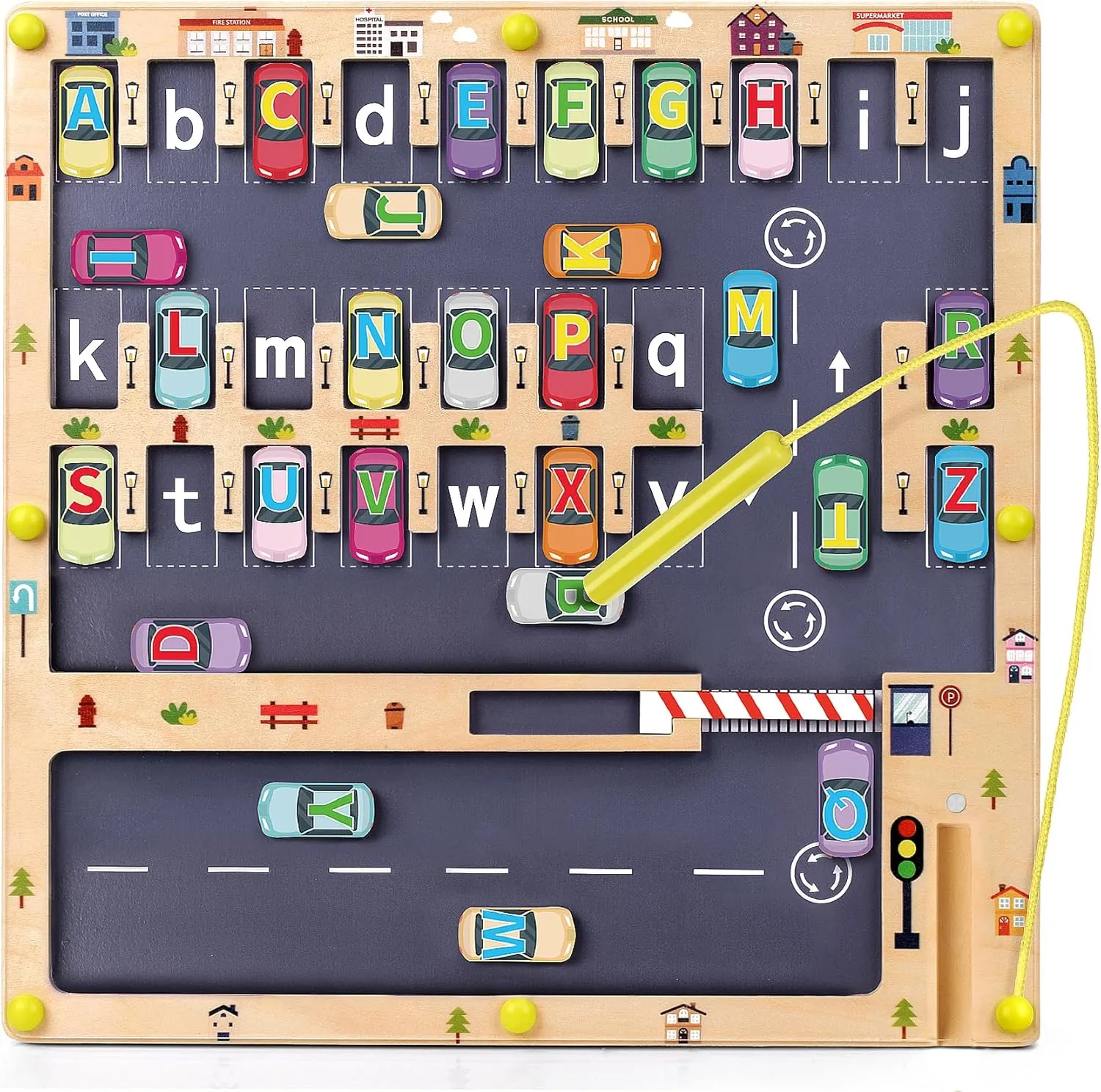 Wooden Magnetic Alphabet Maze Letter Puzzle, Montessori Fine Motor Skills Toys for Boys Girls 3 4 5 Years Old, ABC Learning Toys for Kids Age 3 , Christmas, Birthday Present