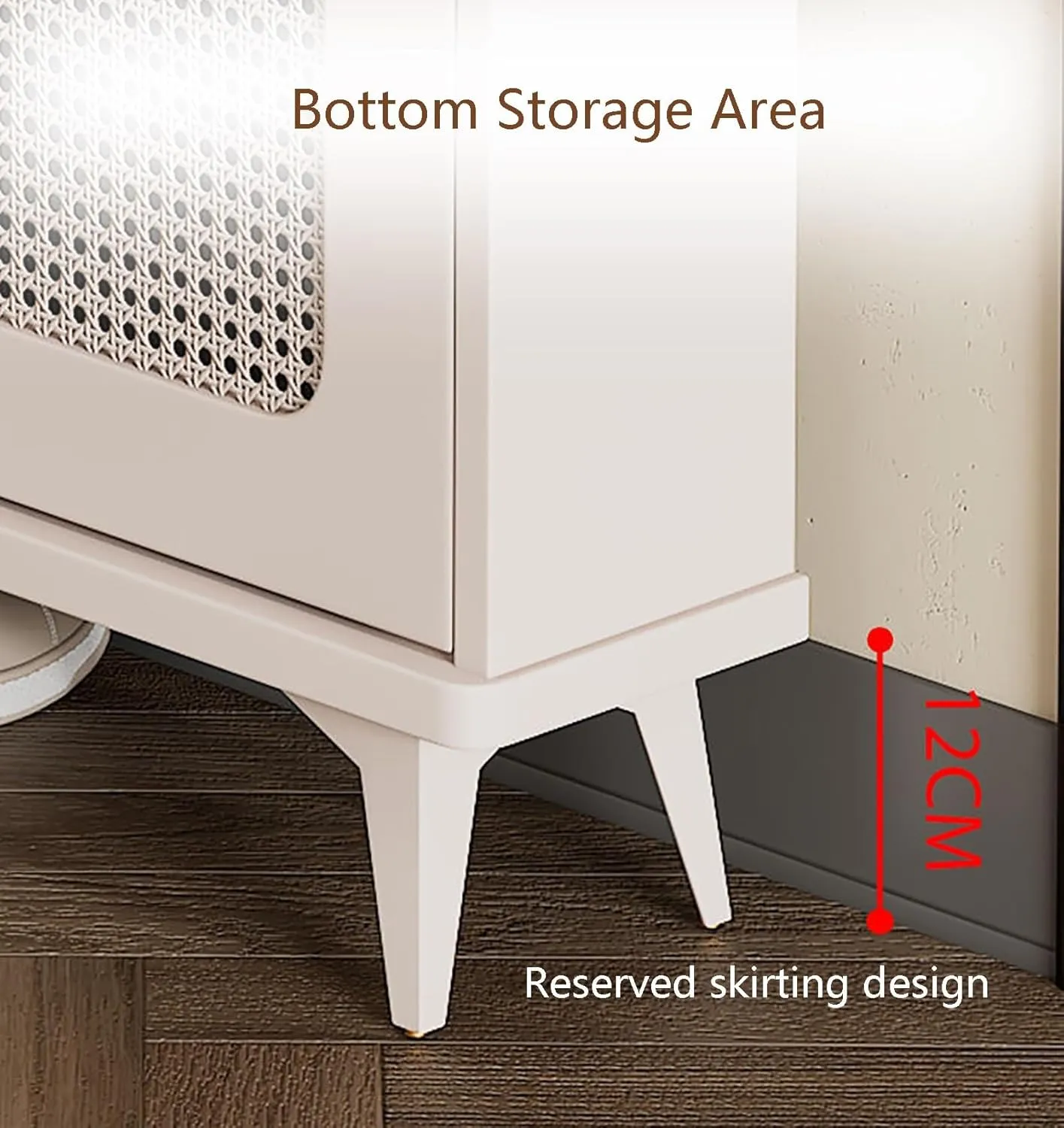 Woven Rattan Flip Shoe Cabine with 6 Flip Doors,Freestanding Hidden Shoe Rack,Large Capacity Entry Shoe Cabinet for High Heels Slippers(100cm, Double Layer)