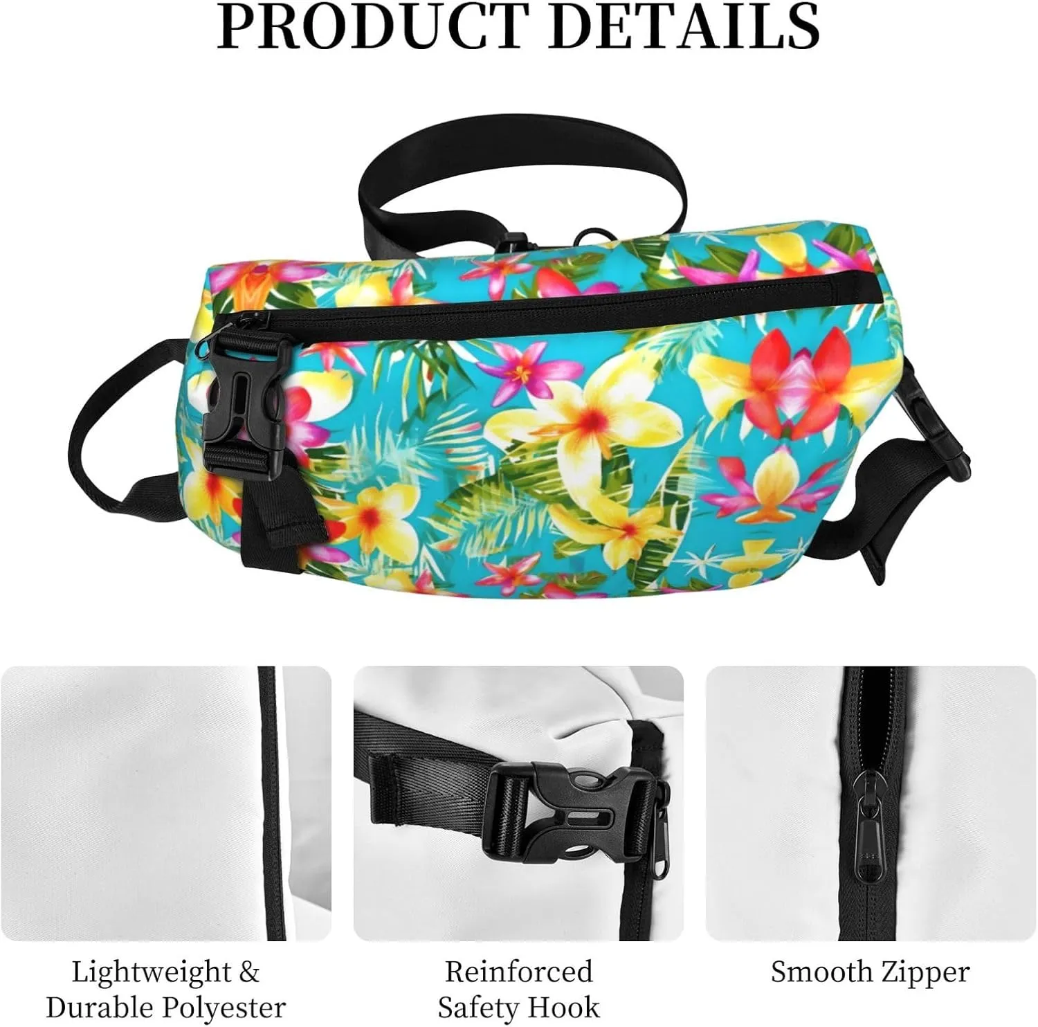 WURTON The Underwater World Tropical Fish Print Lightweight Adjustable Crossbody Backpack Daypack For Men,Women Sling Bag