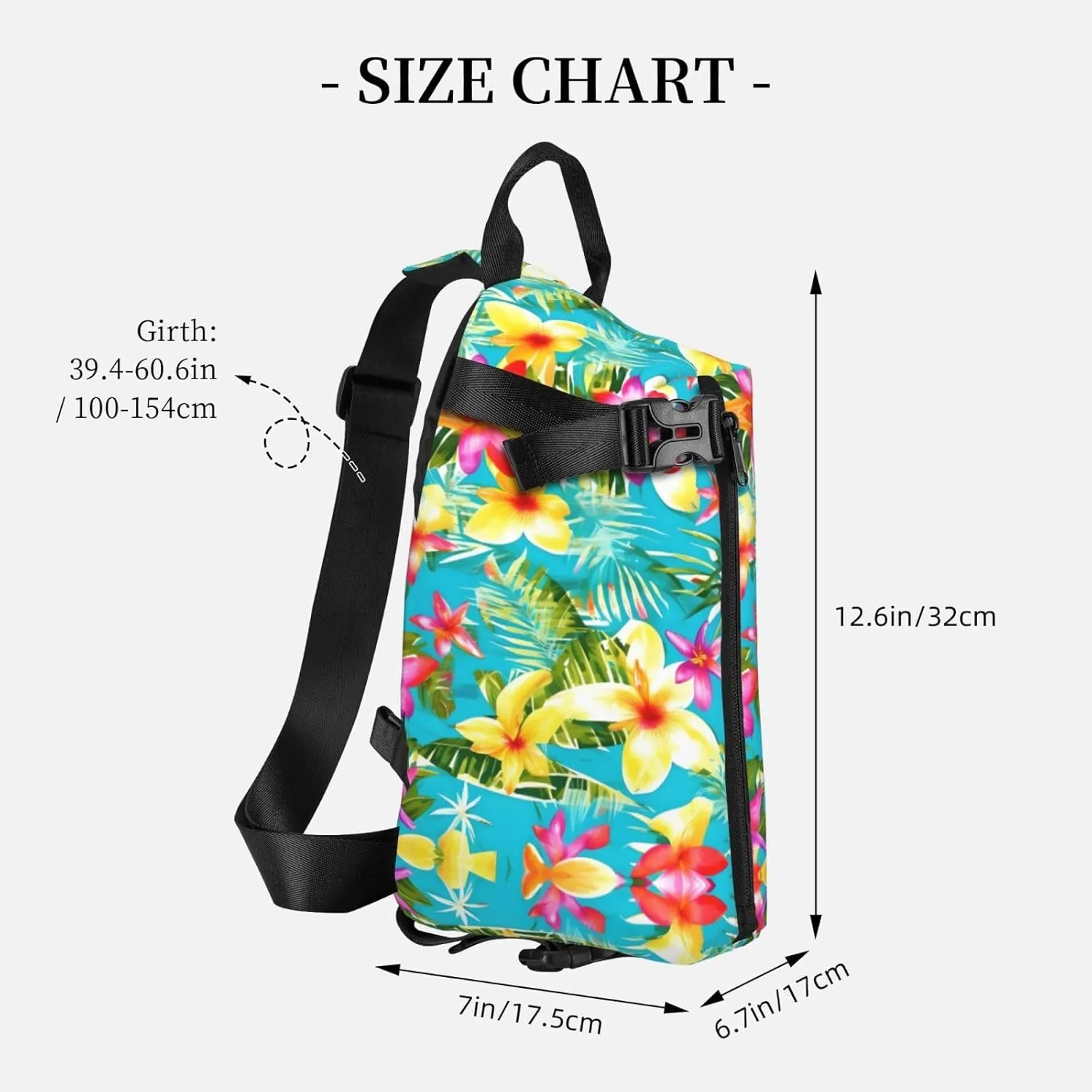 WURTON The Underwater World Tropical Fish Print Lightweight Adjustable Crossbody Backpack Daypack For Men,Women Sling Bag