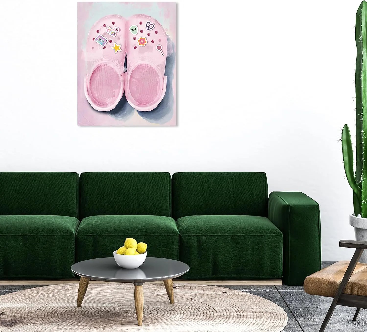 Wynwood Studio Fashion and Glam Modern Canvas Art - Favorite Casual Fun Shoes, Wall Art for Living Room, Bedroom, and Bathroom, 30 in x 36, Pink and Pink Home Decor