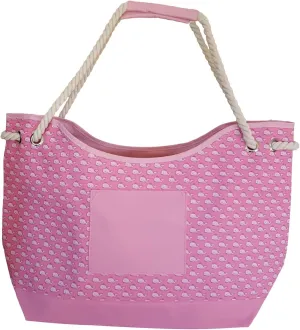 XL Whale Print Beach Bag Tote - Available with Personalization (Pink)