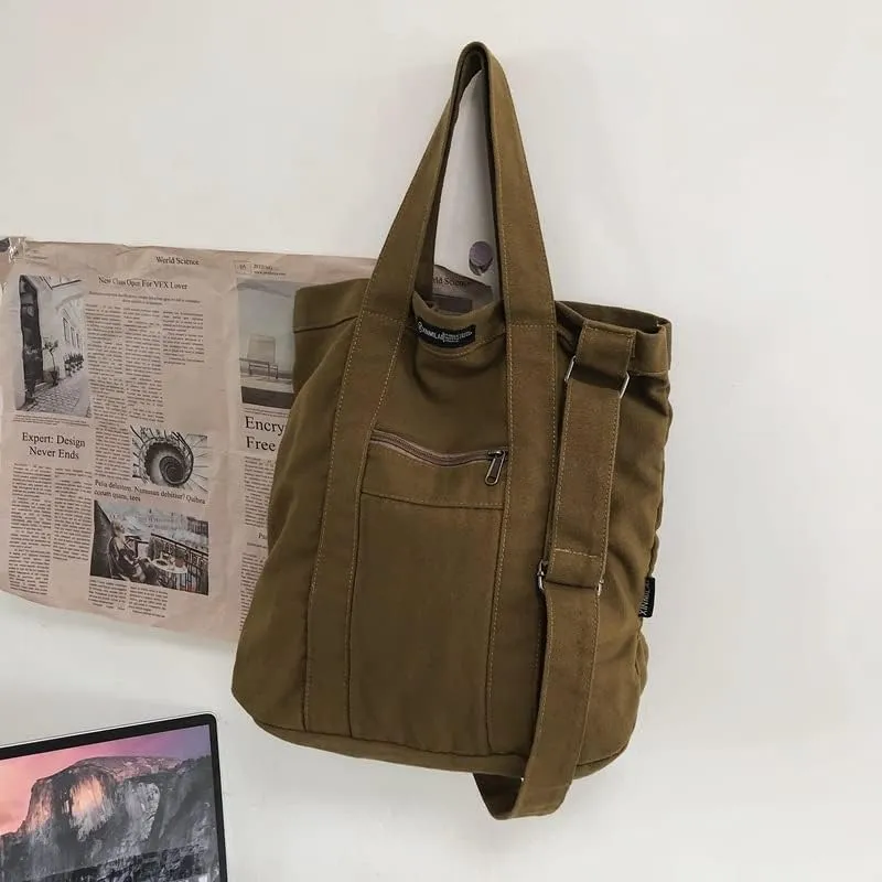 Y2k Grunge Gothic Tote Bag Aesthetic Japanese Harajuku Handbag Dark Hippie Punk Shoulder Bag Vintage Satchel Purse (Coffee,One size)