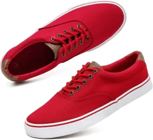 yageyan Men’s Low Top Canvas Walking Shoes Lace-up Fashion Sneakers Casual