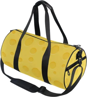 Yellow Cheese Gym Duffle Bags for Women Men Sports Fitness Bag Workout Travel Gymnastics Dance Ballet