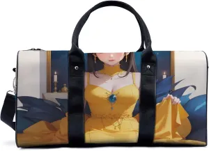 yellow skirt girl Travel Duffel Bag for Woman Weekender Bag Man Tote Gym Bag Sport Gym Bag Hospital Bag for Labor and Delivery Overnight Bag Luggage Bag