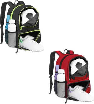 YOREPEK Soccer Backpack, Lightweight Soccer Bag with Ball Holder for Men Women, Water resistant Sport Equipment Bags Fit Basketball Volleyball Football Accessories to Match Training