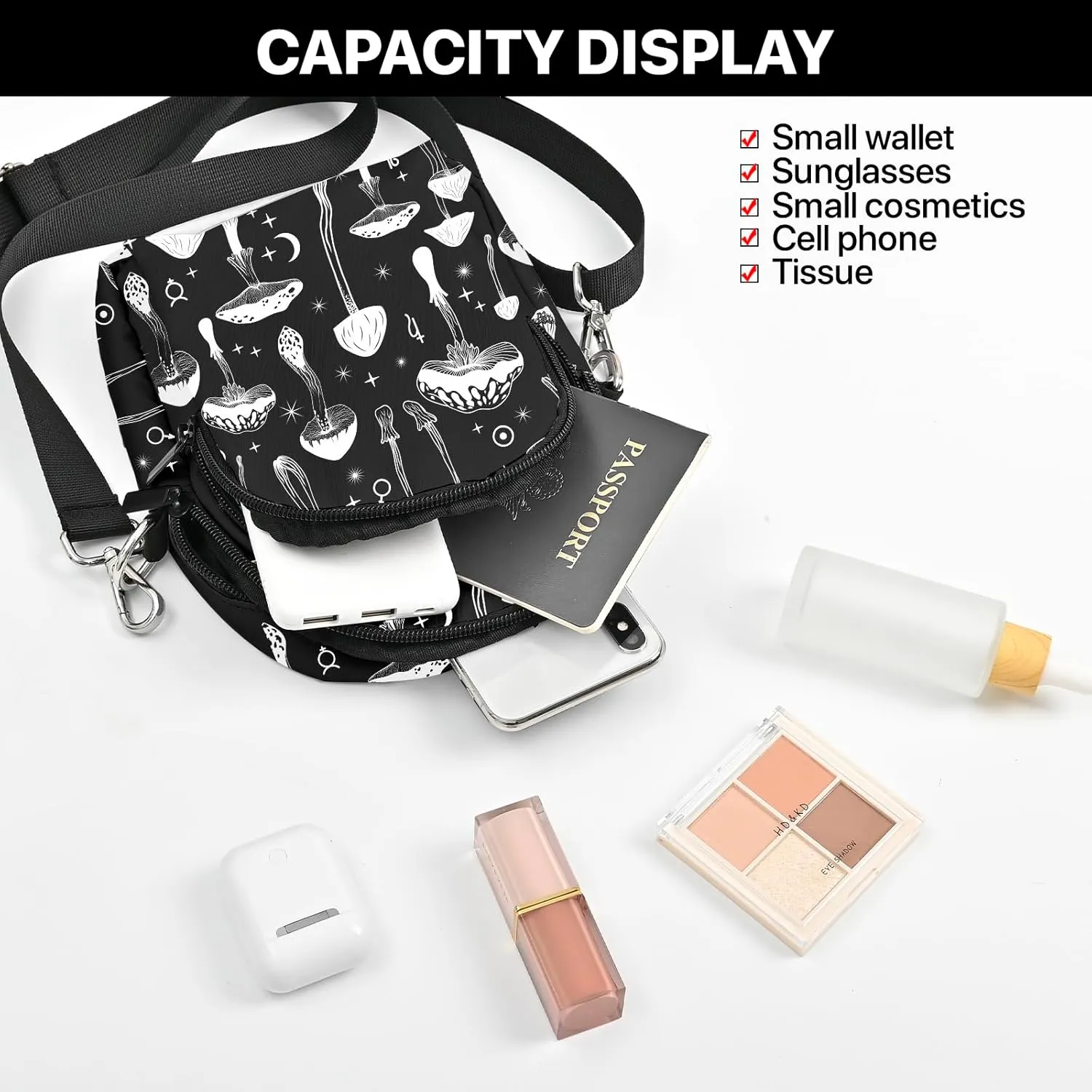 Yrebyou Crossbody Purse for Women Cell Phone Bag Small Lightweight Over Shoulder Bags with Adjustable Strap for Travel