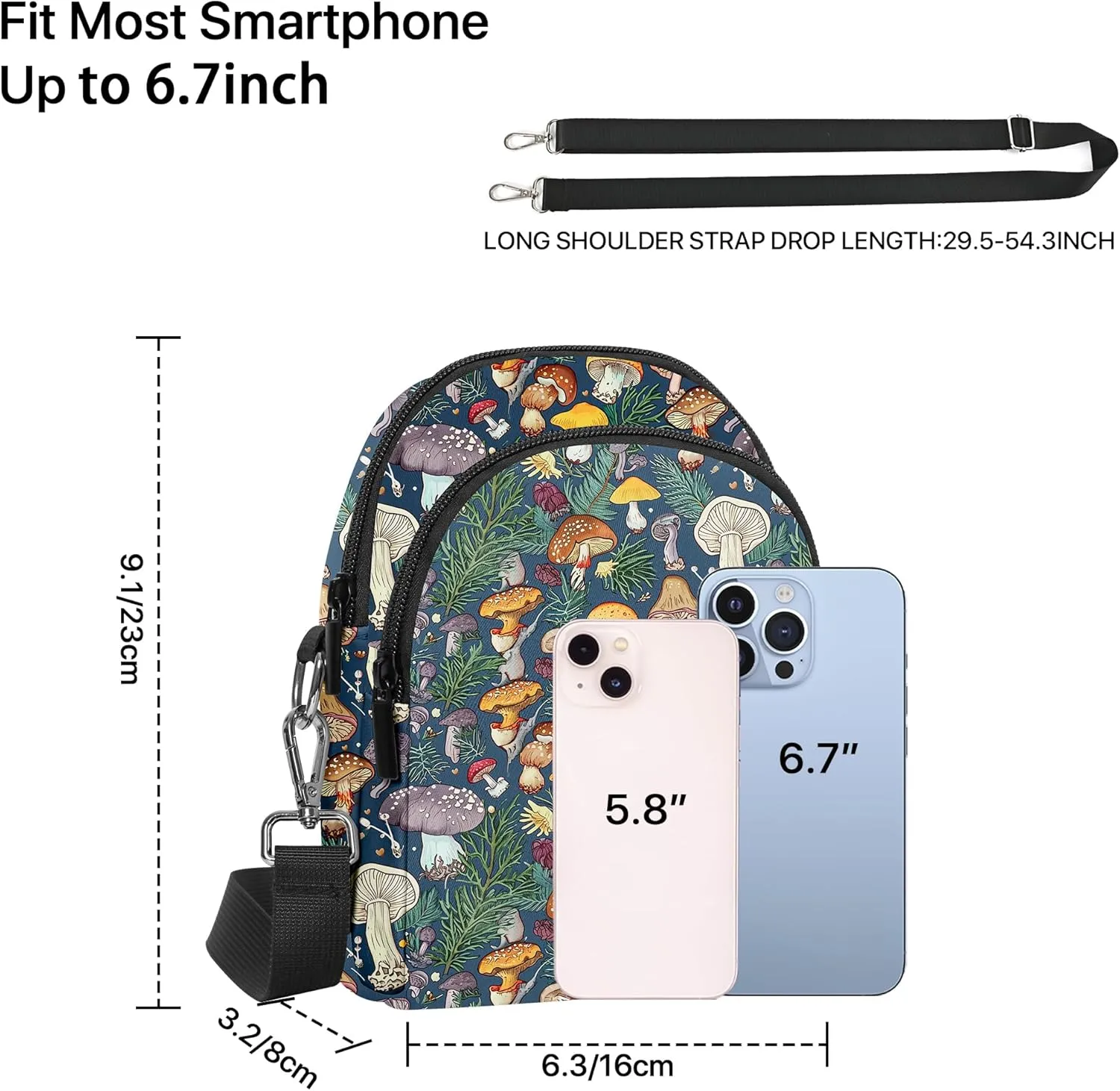Yrebyou Small Crossbody Bags for Women Casual Cell Phone Purse Waterproof Over Shoulder Handbag with Card Slots
