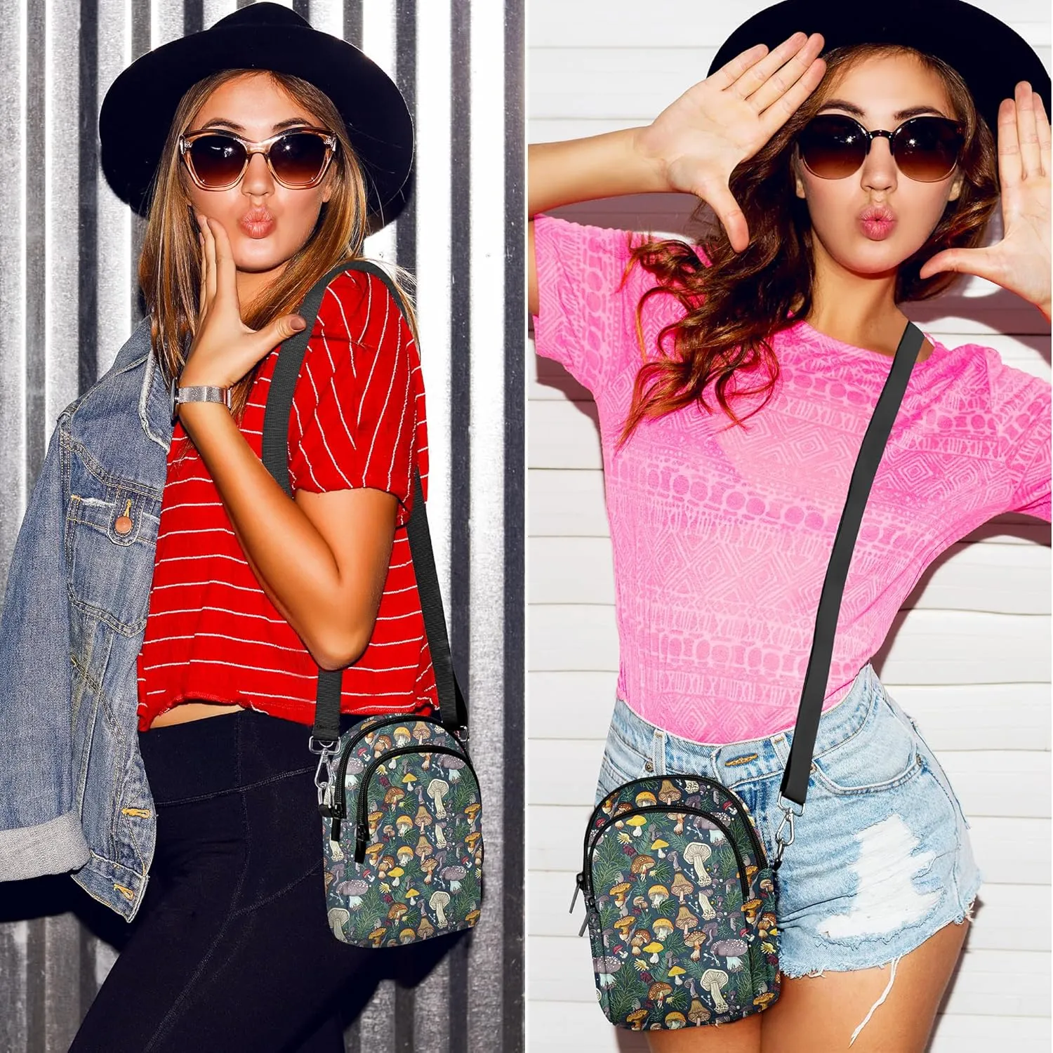 Yrebyou Small Crossbody Bags for Women Casual Cell Phone Purse Waterproof Over Shoulder Handbag with Card Slots