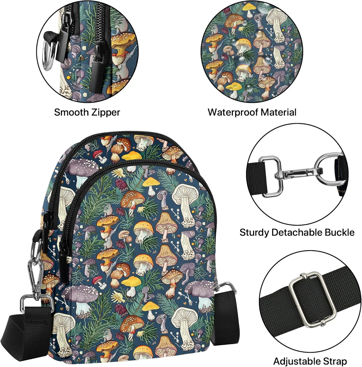 Yrebyou Small Crossbody Bags for Women Casual Cell Phone Purse Waterproof Over Shoulder Handbag with Card Slots