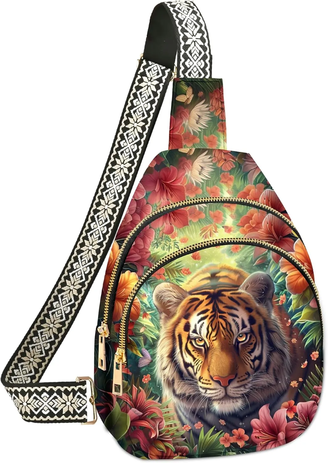 Yrebyou Small Sling Bag for Women Leather Sling Crossbody Bags Travel Chest Daypack Adjustable for Casual Outdoor