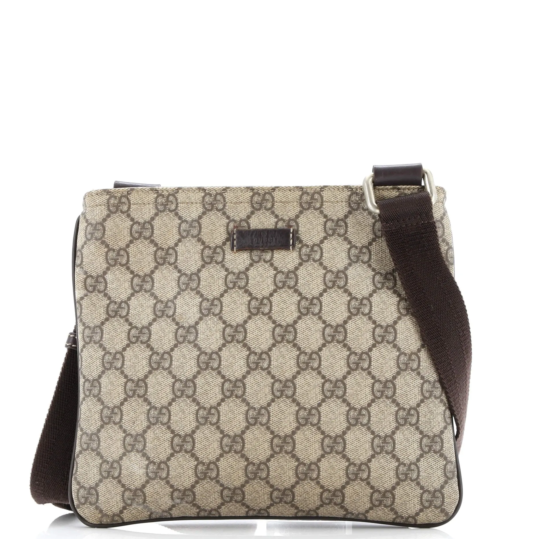 Zip Top Messenger Bag GG Coated Canvas Small