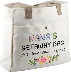 ZJXHPO Mothers Day Gift For Nana Grammy Mimi Gigi Mamaw Nonnie Yaya Gaga Mema Grandma Tote Bag Grandmother Appreciation Gift
