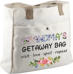 ZJXHPO Mothers Day Gift For Nana Grammy Mimi Gigi Mamaw Nonnie Yaya Gaga Mema Grandma Tote Bag Grandmother Appreciation Gift