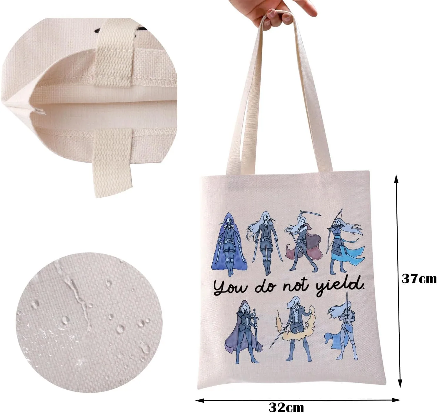 ZJXHPO Novel Tote Bag You Do Not Yield Reusable Grocery Shopping Bag Bookworm Shoulder Bag Book Lover Gift